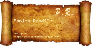 Panics Román névjegykártya